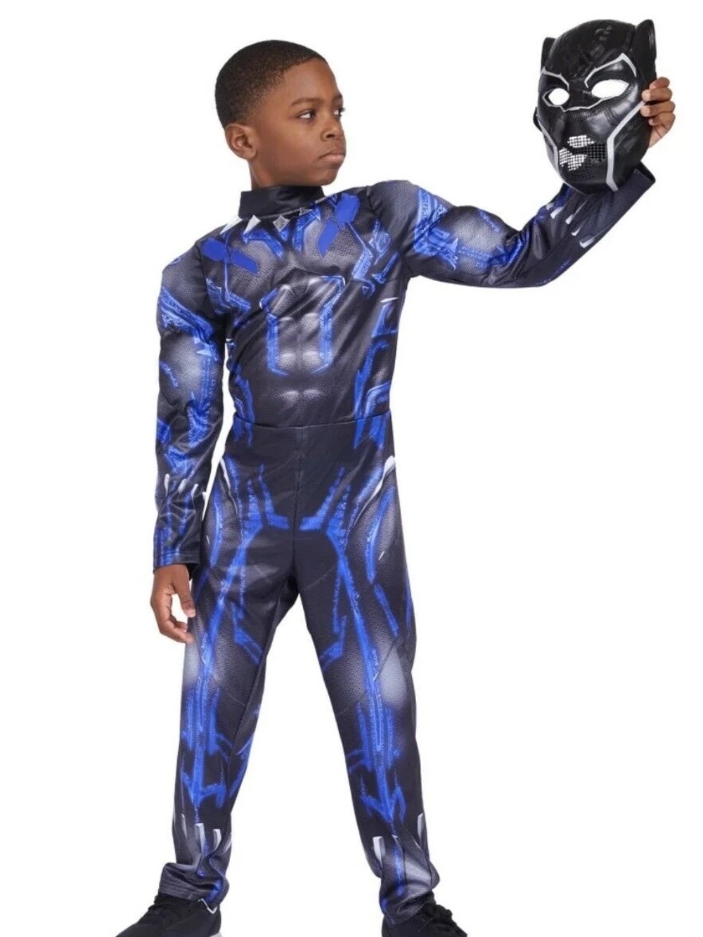 NWT Marvel Black Panther Light-Up Costume for Kids Sz 9/10 Halloween Cosplay
